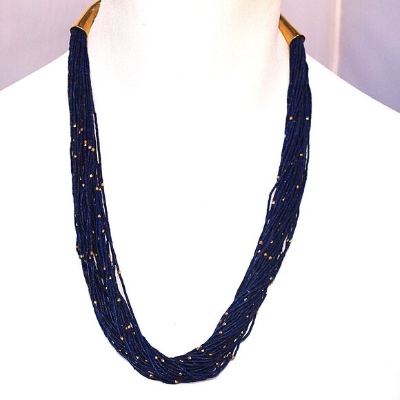 Fine Lapis Lazuli Multi-Strand & 18kt Bead Necklace – NWT - Picture 2 of 5